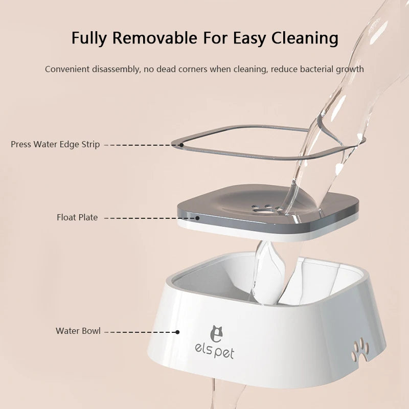 Dog Drinking Water Bowl with Floating Design 