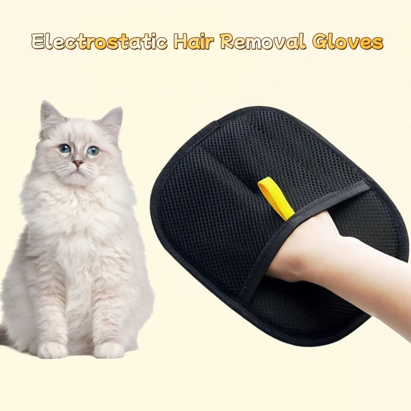 Pet Grooming Gloves for Effective Cat and Dog Hair Removal - Household Cleaning Tool